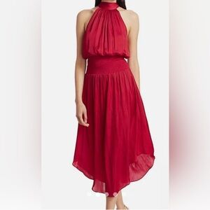 Ramy Brook Red Halter Midi Dress